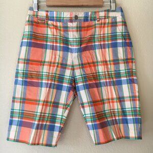 Lauren Ralph Lauren Shorts 4 Golf Active Blue Orange Green Bermuda Preppy Plaid